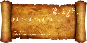 Már Árpád névjegykártya
